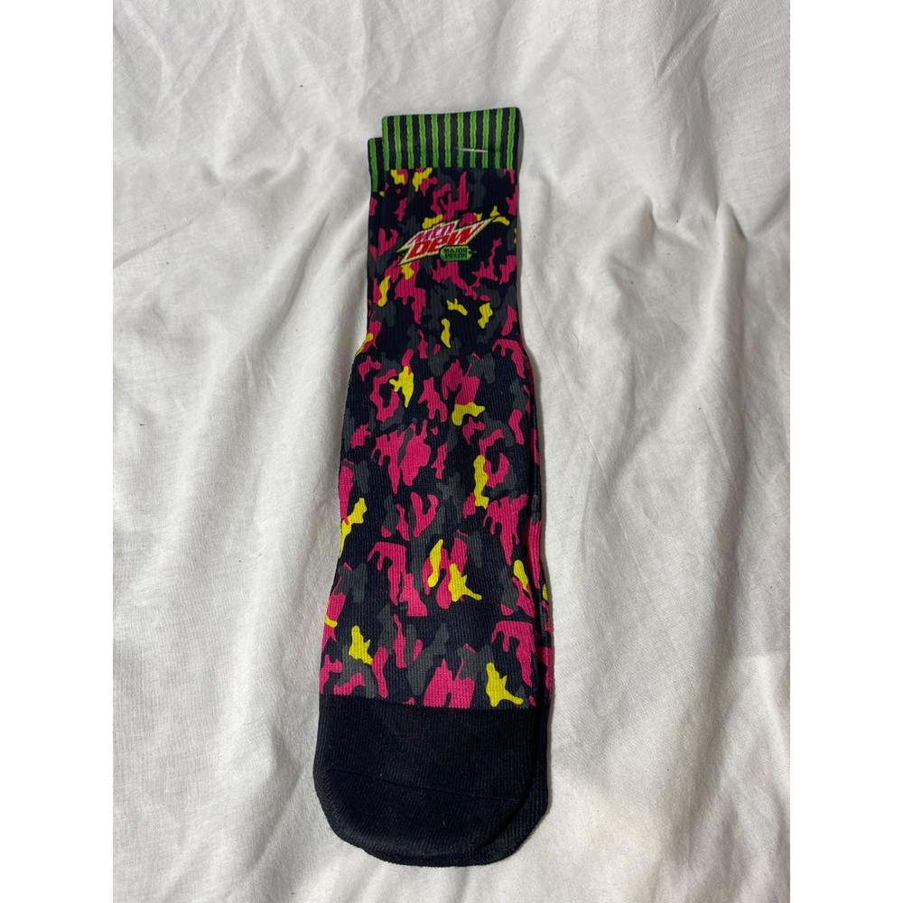 MTN DEW Major Melon High Socks Pink Yellow Camo Camouflage Green Striped